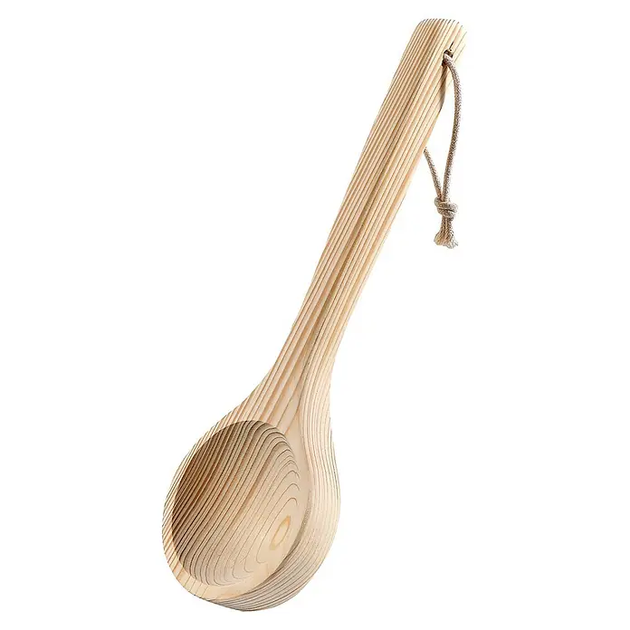 Home Deluxe Sauna-Zubehör SAVA Natur -  - Leichte Holzsaunakelle mit langem Griff und Seilschlaufe. Natürliche Holzmaserung.