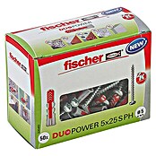 Fischer Dübel- & Schraubenbox Duopower (Durchmesser Dübel: 5 mm, Länge Dübel: 25 mm, 50 Stk., Panheadschraube)
