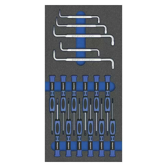 Matador Tool System Werkzeugsatz-Einlage Feinmechaniker-Schraubendreher - 17 -tlg. - Ansicht von oben