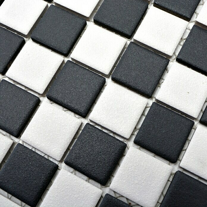 Mozaïektegel Quadrat AT 149 (32,6 x 30,2 cm, Zwart/Wit, Mat)