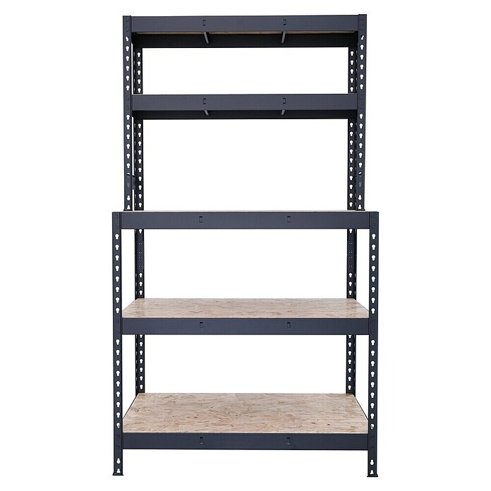 Schwerlastregal (H x B x T: 180 x 100 x 60 cm, Anzahl Böden: 5 Stk., Schwarz) | BAUHAUS