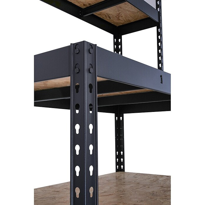 Schwerlastregal (H x B x T: 180 x 100 x 60 cm, Anzahl Böden: 5 Stk., Schwarz) | BAUHAUS