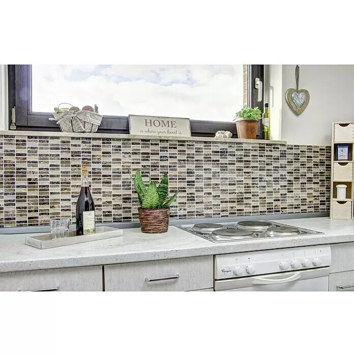 Mosaikfliese Crystal Mix XIC S1255 - 32,2 x 31 cm, Braun, Glänzend - Stimmungsaufnahme