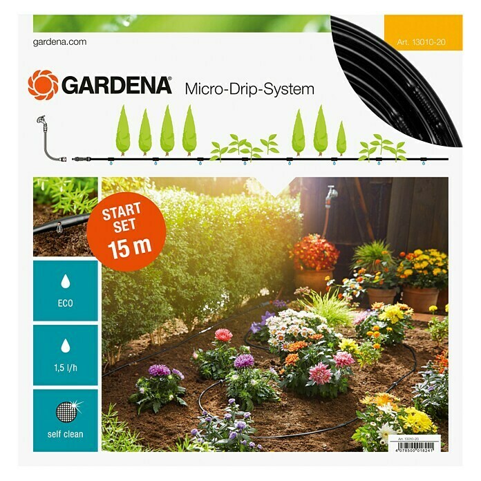 Gardena Micro-Drip Start-SetGeeignet für: Pflanzreihen bis 15 m, Anwendungsbereich: Außen Front View