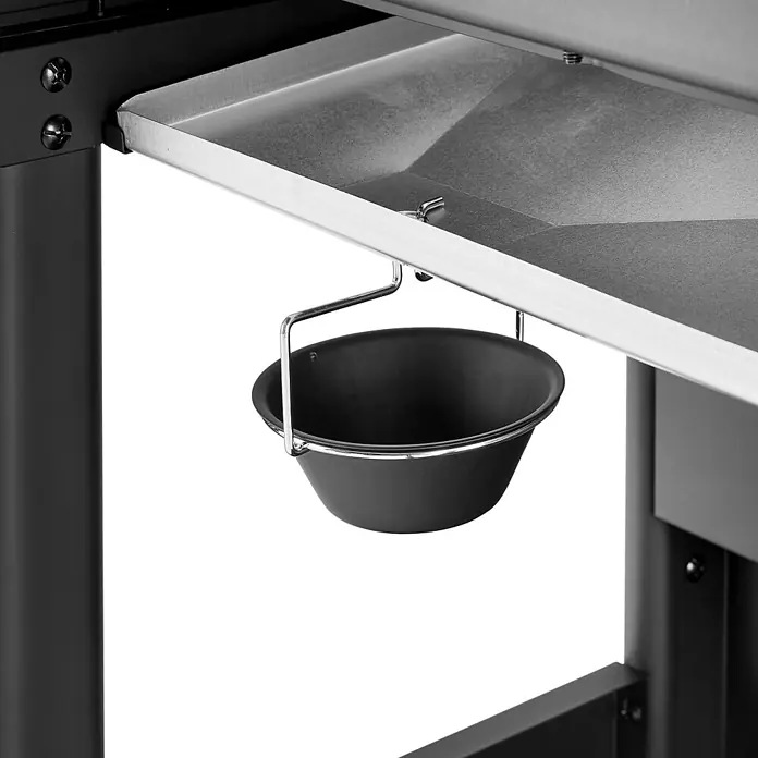 TAINO COMPACT 3+0 Gasgrill Platzsparend Schwarz -  - Edelstahl-Fettschale mit abnehmbarem schwarzem Fettbehälter darunter.