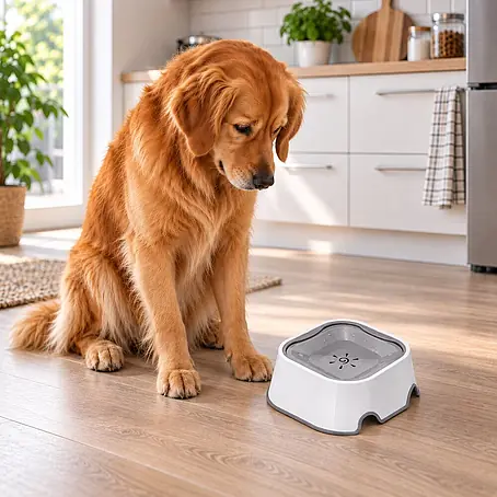 belviona 2-in-1 Anti-Schlabber-Napf für Hunde & Katzen, rutschfest, 1 L