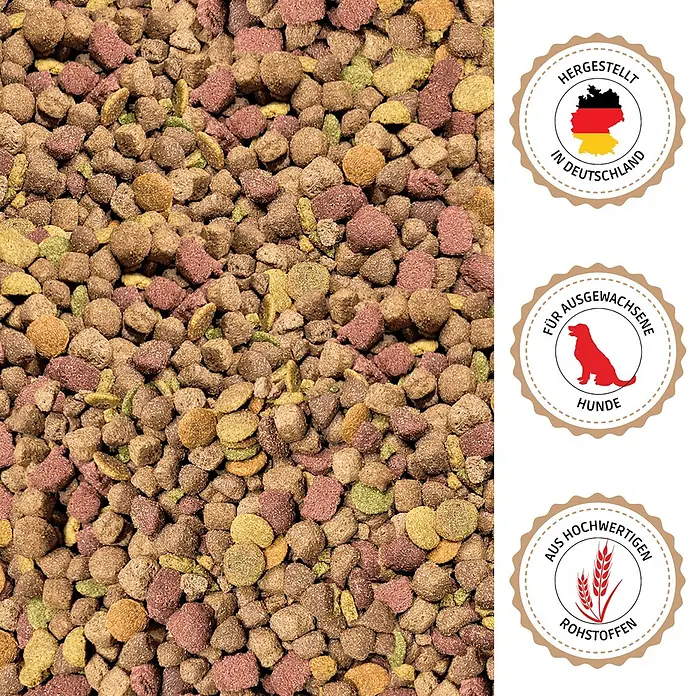 Supravit Mix Super Hundetrockenfutter 5kg für alle Hunde Rassen -  - Buntes Hundefutter-Trockenfutter mit drei Siegeln: Hergestellt in Deutschland, Für ausgewachsene Hunde, Aus hochwertigen Rohstoffen.