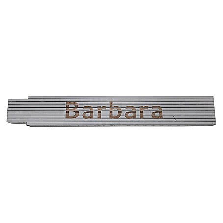 Heka Zollstock (Aufdruck: Barbara, Länge: 2 m, Weiß)
