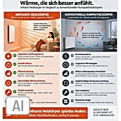 Admiral Infrarot-Glasheizkörper (45 x 120 cm, Schwarz, 850 W)