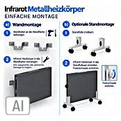 Admiral Infrarot-Metallheizkörper (90 x 60 cm, 780 W, Anthrazit) | BAUHAUS