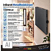 Admiral Infrarot-Metallheizkörper (60 x 60 cm, Drehregler, 365 W, Anthrazit)