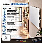 Admiral Infrarot-Metallheizkörper (60 x 60 cm, Drehregler, 365 W, Weiß)