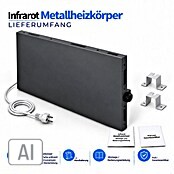 Admiral Infrarot-Metallheizkörper (120 x 60 cm, Drehregler, 1.100 W, Anthrazit)