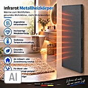 Admiral Infrarot-Metallheizkörper (120 x 60 cm, Drehregler, 1.100 W, Anthrazit)