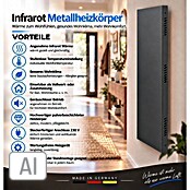 Admiral Infrarot-Metallheizkörper (120 x 60 cm, Drehregler, 1.100 W, Anthrazit)