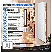 Admiral Infrarot-Metallheizkörper (120 x 60 cm, Drehregler, 1.100 W, Weiß)