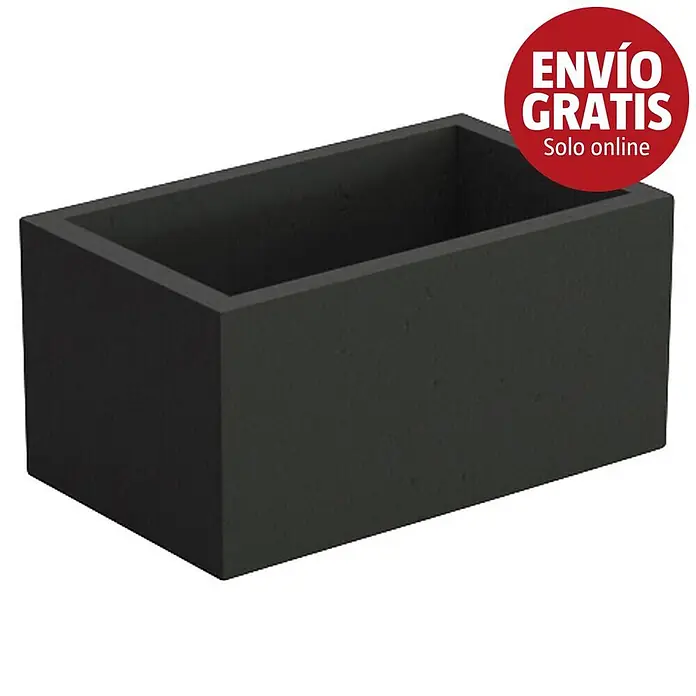 Sotnas Ampliación chimenea para barbacoas - Hormigón ligero ignífugo, L x An x Al: 27 x 45 x 30 cm, Negro - Jardinera rectangular gris oscuro.