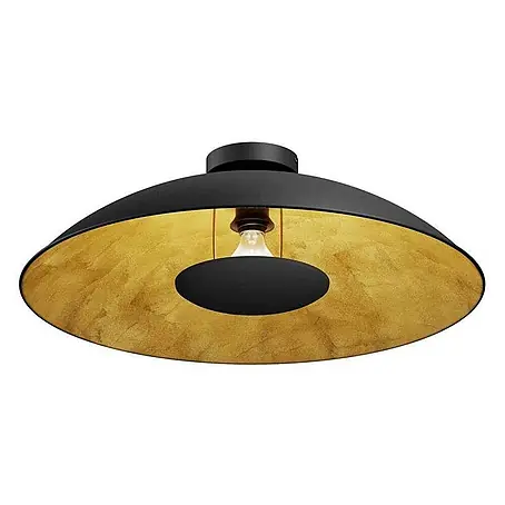 Lindby Deckenlampe schwarz, gold Ø 60 cm, Deckenleuchte Metall 1x E27