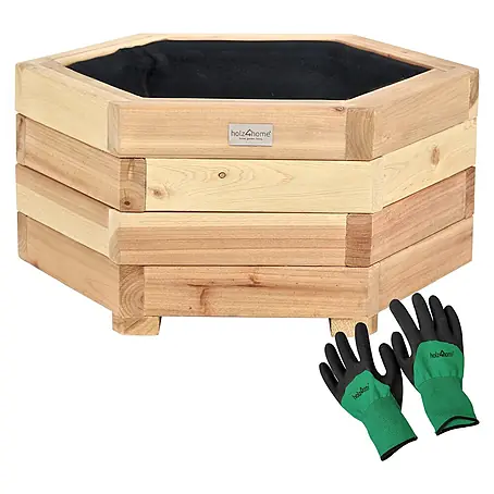 Holz4home Outdoor Pflanzenkübel 6-eckig Größe S
