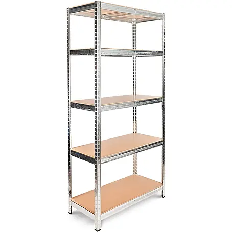 Schwerlastregal silber 90x40x180cm belastbar bis 875kg  5 Ablagen + Haken