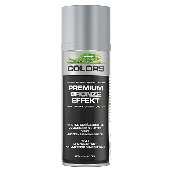 COLORS Effektlack Spraydose 400ml Bronze Silber Matt -  - Premium matte Bronzeeffekt Sprühfarbe für den Innen- & Außenbereich.