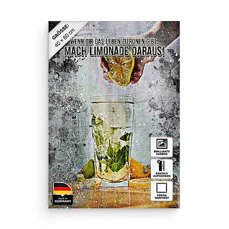 Hustling Sharks Leinwandbild Limonade des Lebens, B x H: 40 x 60 cm