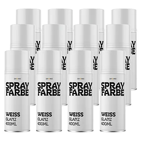 EasySpray Sprühfarbe 400ml 12er Set Weiss Glanz