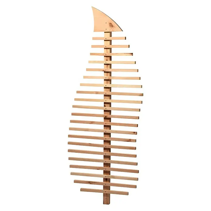 Dobar Rankhilfe Fraxinus - B x H: 76 x 186 cm, Hellbraun - Dekorativer Adventskalender aus Holz in Form eines stilisierten Weihnachtsbaums mit Ablageflächen für kleine Geschenke.