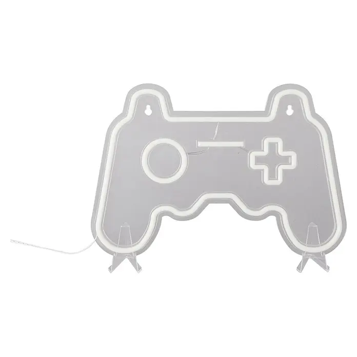 Tween Light LED-Dekoleuchte Gamepad Controller - Transparent, Kunststoff, L x B x H: 1,5 x 32 x 21 cm - Weiße Neon-LED-Leuchte in Form eines Game-Controllers mit leuchtenden Kreis-, Minus- und Plus-Tasten.