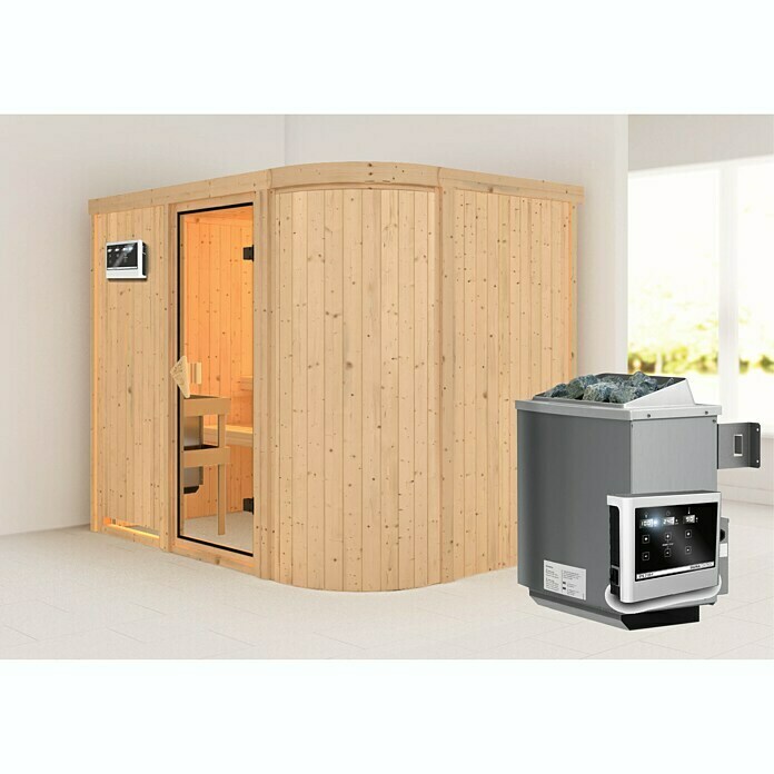 Karibu Systemsauna Titania 4 (Mit Saunaofen 9 kW inkl. Steuerung Easy, Ohne Dachkranz, 170 x 231 x 198 cm)