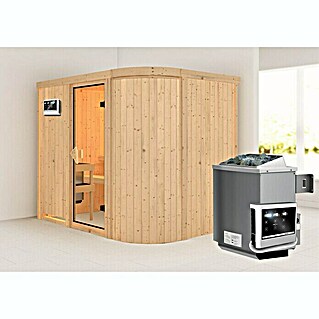 Karibu Elementsauna Titania 4 (Mit 9 kW Ofen mit externer Steuerung, Ohne Dachkranz, L x B x H: 231 x 170 x 192 cm)