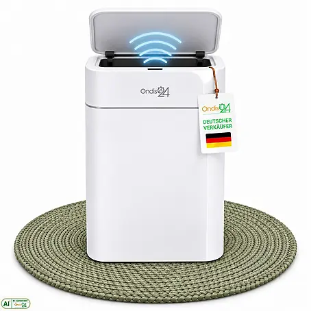 Ondis24 Sensormülleimer 16l Weiß, Kunststoff
