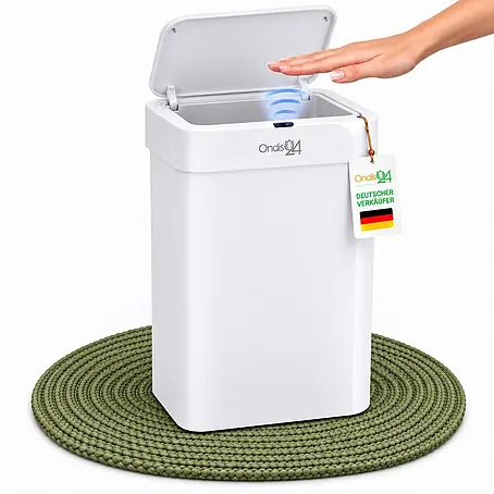 Ondis24 Sensormülleimer 50l Weiß, Kunststoff