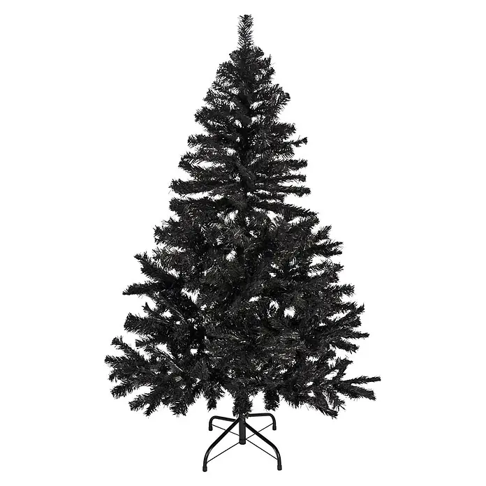 Künstlicher Weihnachtsbaum - Höhe: 150 cm, Schwarz - Schwarzer künstlicher Weihnachtsbaum mit Ständer.