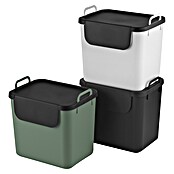 Rotho Mülltrennsystem 3er Set Jive (Gesamt Fassungsvermögen: 30 l, Kunststoff, Grün/Grau/Schwarz) | BAUHAUS