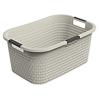 Rotho Wäschesammler Country (L x B x H: 58 x 38,9 x 25,1 cm, Cappuccino, 40 l)