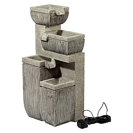 Dobar Gartenbrunnen (38,7 x 32,3 x 80,3 cm, Kunststoff, Grau)