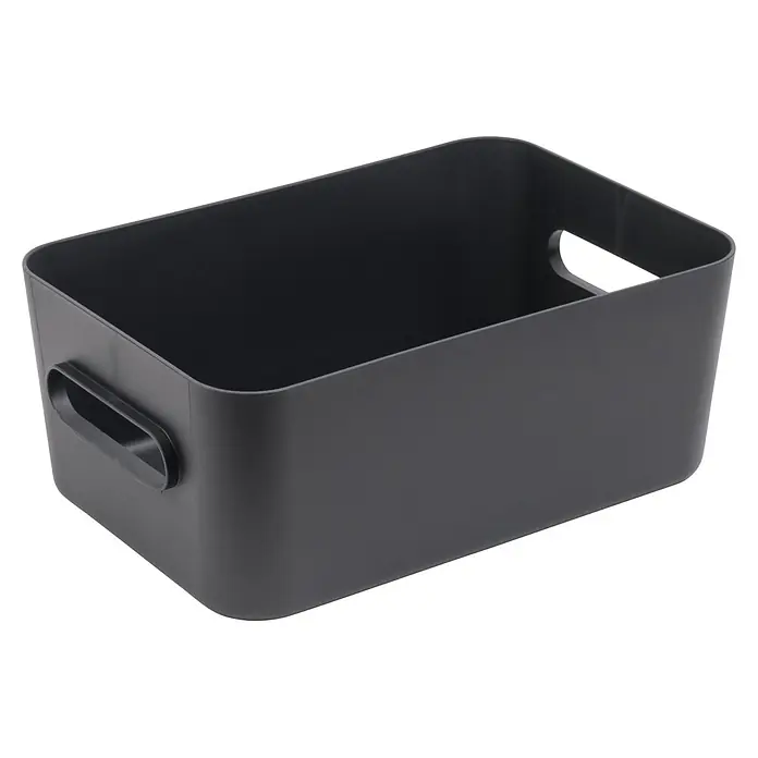SmartStore Aufbewahrungsbox Comfort S - L x B x H: 20 x 14 x 7,5 cm, Kunststoff, Dark Teal, 1,5 l - Dunkelgraue rechteckige Aufbewahrungsbox mit abgerundeten Ecken und integrierten Griffen.