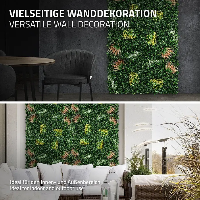 Künstliche Pflanzenwand Kunstpflanzen Wand Innen Aussen Copper Leaf -  - Künstliche grüne Wandpaneele mit vielseitigem Blattwerk für Innen- und Außendekoration.