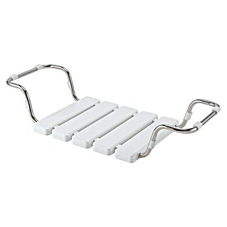 careosan Badzit (75 x 22 x 18 cm, Belastbaarheid: 110 kg, Wit/Chroom)