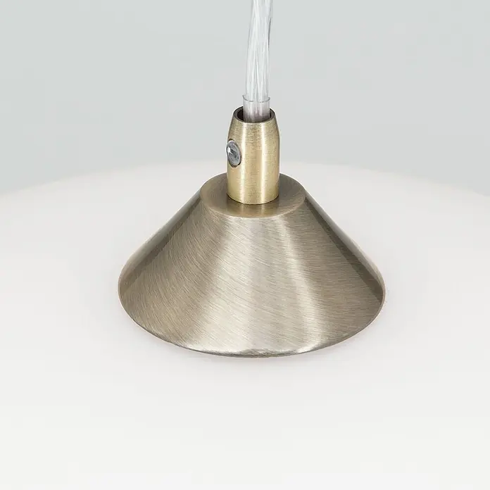 Orion Leuchten Hängelleuchte Grados Braun H 14.5 cm -  - Bronzefarbige Lampenfassung mit transparentem Kabel, auf weißem Diffusor montiert.