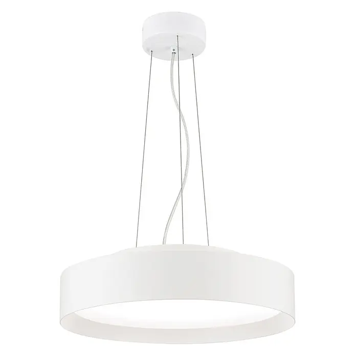 Orion Leuchten Pendelleuchte Vario Ø 40 cm -  - Weiße, runde LED-Pendelleuchte, an feinen Drähten und Stromkabel aufgehängt, für diffuses Licht.