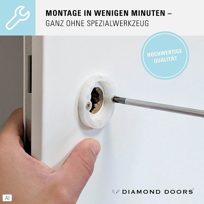 Diamond Doors WC-Türgarnitur (Türstärke: 40 - 45 mm, Schlitzkopf/Olive SK/OL, Anthrazit)