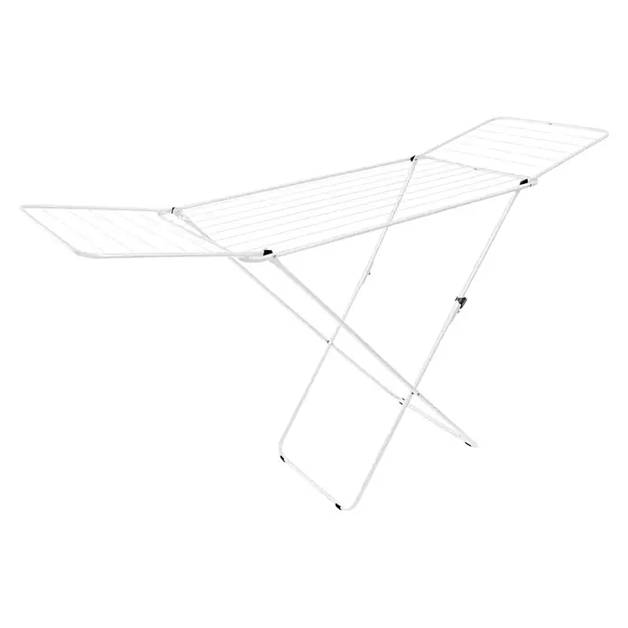 Stand-Wäscheständer Kolibri - L x B x H: 180 x 55 x 93 cm, Länge Wäscheleine: 18 m, Weiß - Weißer klappbarer Wäscheständer für Wäsche.