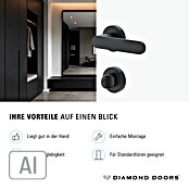 Diamond Doors WC-Türgarnitur (Türstärke: 40 - 45 mm, Schlitzkopf/Olive SK/OL, Anthrazit)