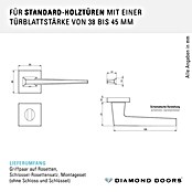 Diamond Doors WC-Türgarnitur (Türstärke: 40 - 45 mm, Schlitzkopf/Olive SK/OL, Anthrazit)