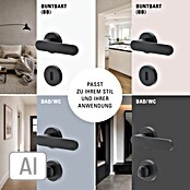 Diamond Doors WC-Türgarnitur (Türstärke: 40 - 45 mm, Schlitzkopf/Olive SK/OL, Anthrazit)