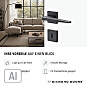 Diamond Doors Zimmertürgarnitur (Türstärke: 40 - 45 mm, Buntbart BB, Anthrazit)