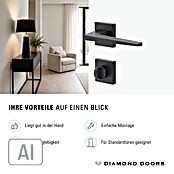 Diamond Doors WC-Türgarnitur (Türstärke: 40 - 45 mm, Schlitzkopf/Olive SK/OL, Anthrazit)