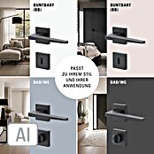 Diamond Doors WC-Türgarnitur (Türstärke: 40 - 45 mm, Schlitzkopf/Olive SK/OL, Anthrazit)